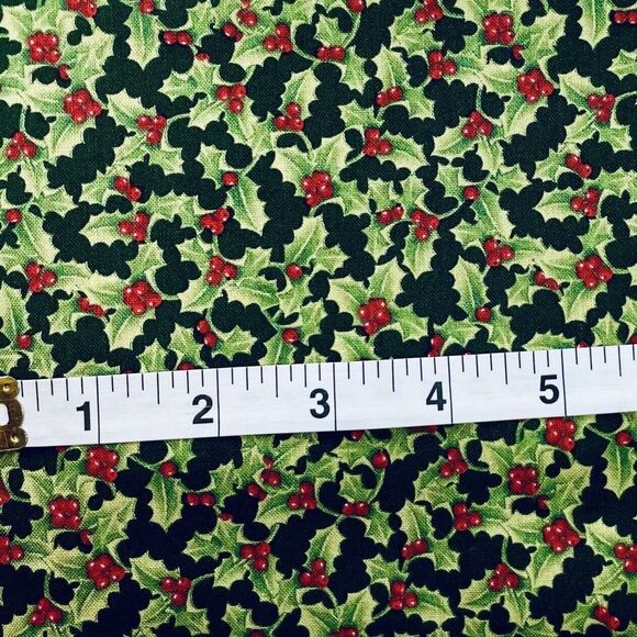 Festive Holly Fabric for Crafts - Picture 1 of 2